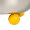 Hello Honey Stainless Steel Ice Bucket with Citron Color Enameled Ball Handles and Feet, Silver